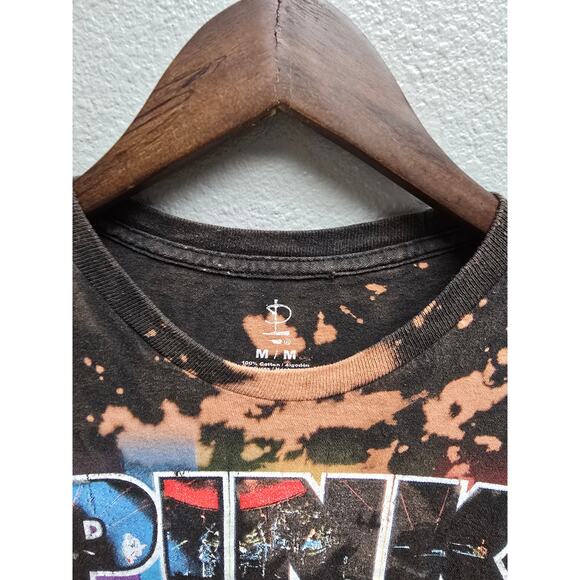 Pink Floyd Shirt Dark Side of the Moon Brown Bleached Band Medium - Picture 4 of 7